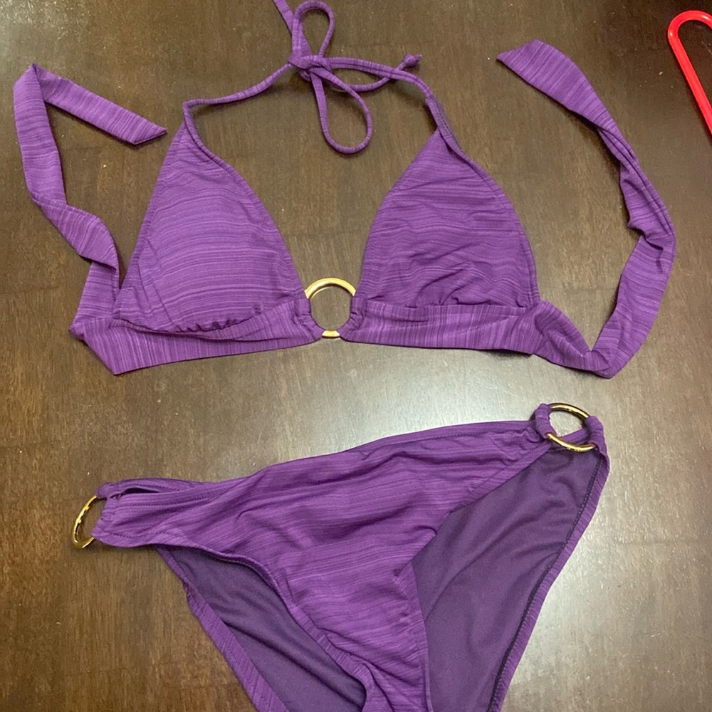Purple and gold bikini